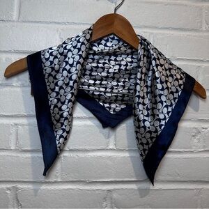 COACH Navy Signature 20”x20” Scarf